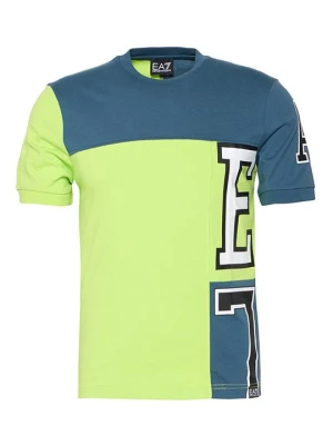 T-shirt z nadrukiem EA7 Emporio Armani zielony neon