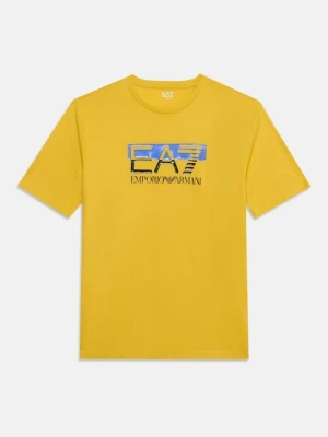 T-shirt z nadrukiem EA7 Emporio Armani żółty