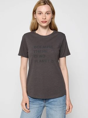 T-shirt z nadrukiem ECOALF czarny
