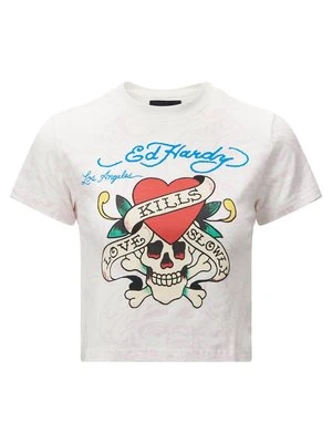 T-shirt z nadrukiem Ed Hardy