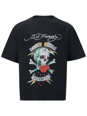 T-shirt z nadrukiem Ed Hardy czarny
