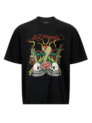 T-shirt z nadrukiem Ed Hardy czarny