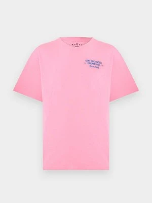 T-shirt z nadrukiem Edwin różowy