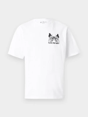 T-shirt z nadrukiem Edwin biały