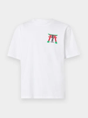 T-shirt z nadrukiem Edwin biały