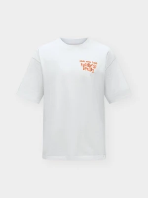 T-shirt z nadrukiem Edwin biały