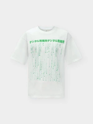 T-shirt z nadrukiem Edwin biały