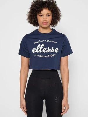 T-shirt z nadrukiem Ellesse granatowy