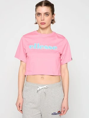 T-shirt z nadrukiem Ellesse różowy