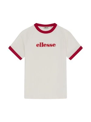 T-shirt z nadrukiem Ellesse mleczny