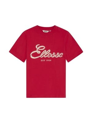 T-shirt z nadrukiem Ellesse czerwony