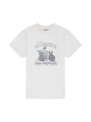 T-shirt z nadrukiem Ellesse mleczny