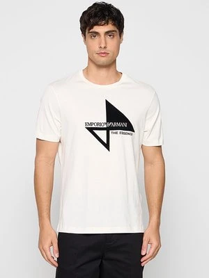 T-shirt z nadrukiem Emporio Armani biały