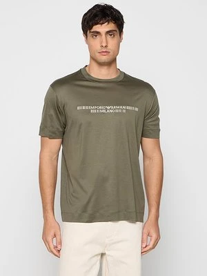 T-shirt z nadrukiem Emporio Armani szary