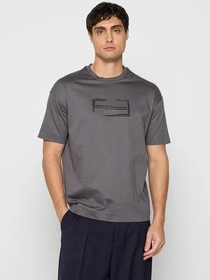 T-shirt z nadrukiem Emporio Armani szary