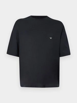 T-shirt z nadrukiem Emporio Armani granatowy