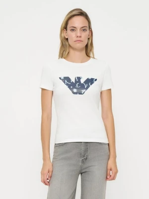 T-shirt z nadrukiem Emporio Armani biały