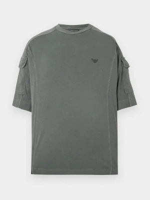 T-shirt z nadrukiem Emporio Armani ciemnoszary
