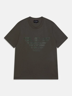T-shirt z nadrukiem Emporio Armani ciemnozielony