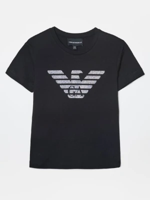 T-shirt z nadrukiem Emporio Armani czarny