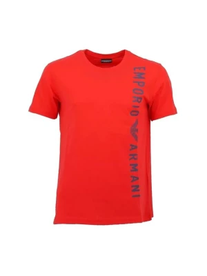 T-shirt z nadrukiem Emporio Armani czerwony