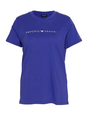 T-shirt z nadrukiem Emporio Armani fioletowy