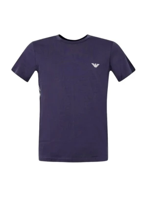 T-shirt z nadrukiem Emporio Armani fioletowy