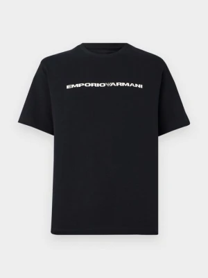 T-shirt z nadrukiem Emporio Armani granatowy