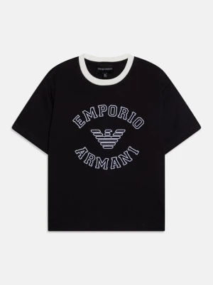 T-shirt z nadrukiem Emporio Armani granatowy