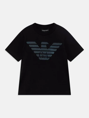 T-shirt z nadrukiem Emporio Armani granatowy