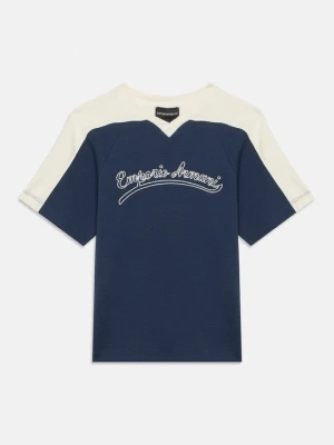 T-shirt z nadrukiem Emporio Armani granatowy