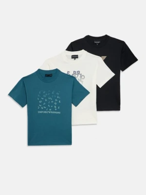 T-shirt z nadrukiem Emporio Armani granatowy
