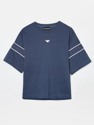 T-shirt z nadrukiem Emporio Armani jasnoniebieski