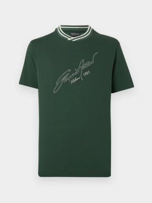T-shirt z nadrukiem Emporio Armani jasnozielony