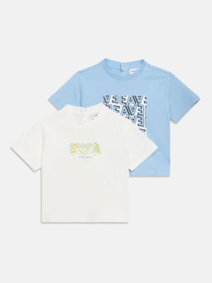 T-shirt z nadrukiem Emporio Armani mleczny