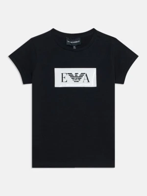 T-shirt z nadrukiem Emporio Armani niebieski