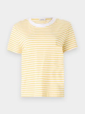 T-shirt z nadrukiem Esprit żółty