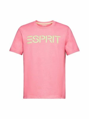 T-shirt z nadrukiem Esprit różowy