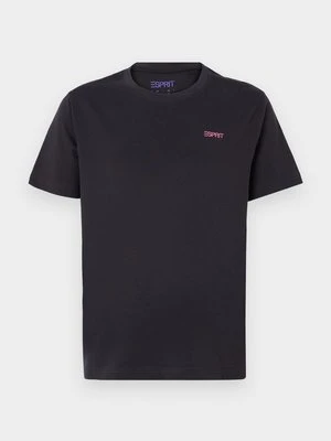 T-shirt z nadrukiem Esprit antracytowy