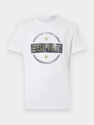 T-shirt z nadrukiem Esprit biały