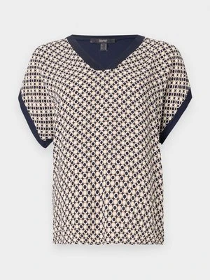 T-shirt z nadrukiem Esprit granatowy
