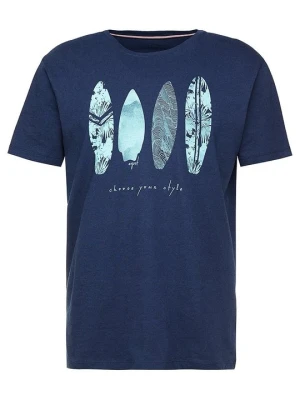 T-shirt z nadrukiem Esprit granatowy
