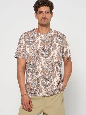T-shirt z nadrukiem ETRO beżowy