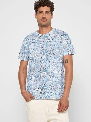 T-shirt z nadrukiem ETRO granatowy