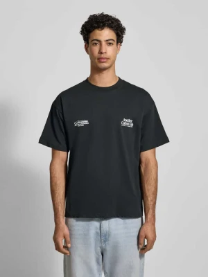 T-shirt z nadrukiem etykiety Another Cotton Lab Czarny