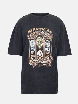 T-shirt z nadrukiem Even&Odd czarny