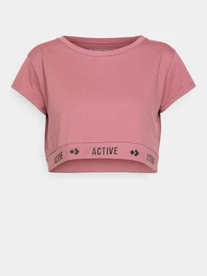 T-shirt z nadrukiem Even&Odd różowy