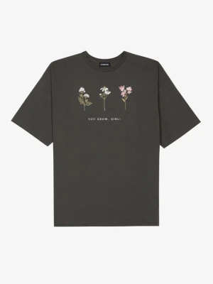 T-shirt z nadrukiem Even&Odd By Zalando antracytowy