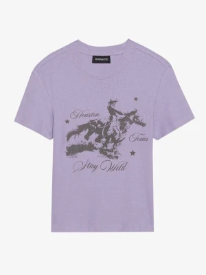 T-shirt z nadrukiem Even&Odd By Zalando fioletowy