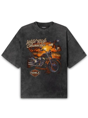 T-shirt z nadrukiem FAVELA czarny